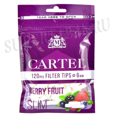 Фильтры для самокруток 6 мм Cartel Slim (120 шт) - Berry Fruit