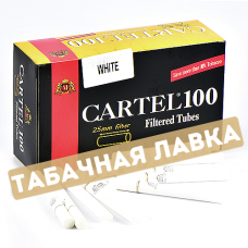 Сигаретные гильзы Cartel - 25 mm filter WHITE (100 штук)