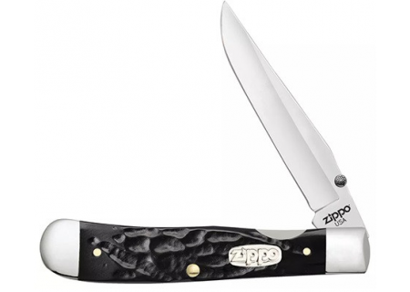 Нож перочинный Zippo - Rough Black Synthetic Trapperlock + Зажигалка (50577_207)