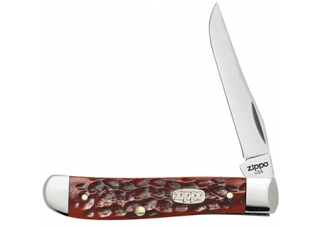 Нож перочинный Zippo - Chestnut Bone Standard Jigged Mini Trapper + Зажигалка (50568_207)