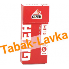 Фильтры  для самокруток 6 мм Gizen Slim (Красные) (В коробке 102 шт.)