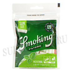 Фильтры для самокруток 6мм Smoking Slim Menthol - 120 шт