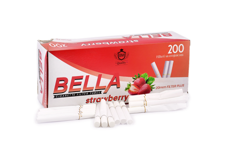 Уцененные Сигаретные гильзы Bella - 20мм Filter Plus Strawberry (200 шт.)