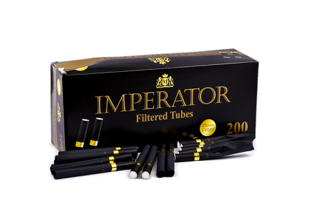 УЦЕНЕННЫЕ Сигаретные гильзы Imperator Black - Gold Filter 25mm (200 шт.)